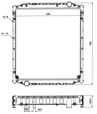 Радіатори NF 51590 для MAN L 2000 10.153 LC,10.153 LLC